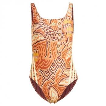 Bañador Adidas x Farm Rio 3 Franjas Marrón para Mujer Talla 44