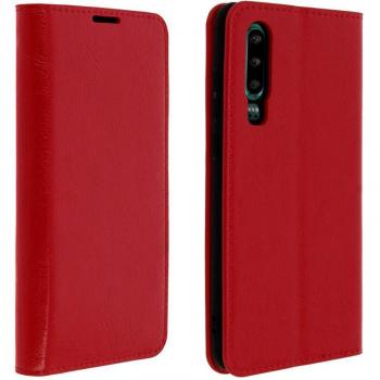 Funda Cartera de Cuero Roja para Huawei P30