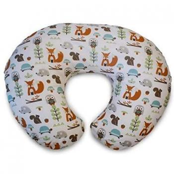 Boppy Cojin de Lactancia para Bebés de 0+ Meses, Forma Ergonómica e Indeformable, Miracle Middle, Almohada y Nido Bebé para la Lactancia Materna o con Biberón - Blanco Bosque