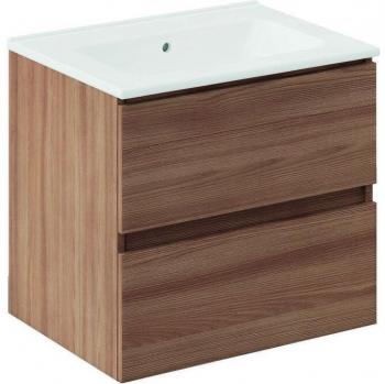 Mueble de baño suspendido Cosmic con 2 cajones y lavabo de porcelana