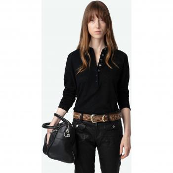 Zadig & Voltaire Women's Marly Long Sleeve 100% Cashmere Sweater - Black Size S