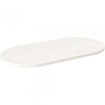 Tablero de mesa ovalado de madera maciza de pino blanco 100x50x2,5 cm vidaXL