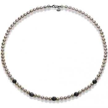 Comete Collana GIOIELLI di Perle ed Oro Bianco 9Kt KFWQ278