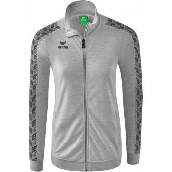 Erima Sudadera Con Cremallera Essential Team Track Top - Chaqueta deportiva para mujer, color gris claro jaspeado, talla 38, con cremallera y diseño de equipo esencial