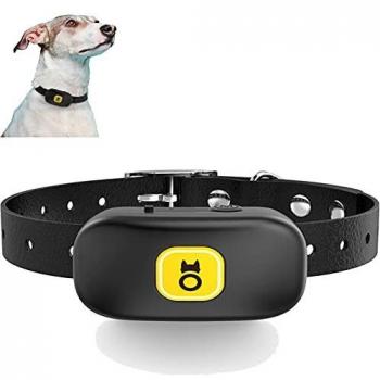 Collar Antiladridos Impermeable y Recargable, JJW Collar de Control Automático de Ladrido con Vibración y Sonido, Seguro y Humano Collar Antiladridos Perros Pequeños, Mediano y Grande-TPU Negro