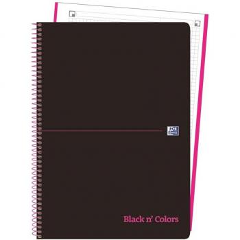 Cuaderno Oxford A4 5x5 80H Black N'Colours Rosa