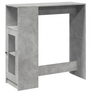 Mesa alta bar con estantes madera gris hormigón 101x40x103,5 cm