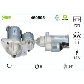 Motor de arranque VALEO 460505 con características de alta eficiencia y durabilidad