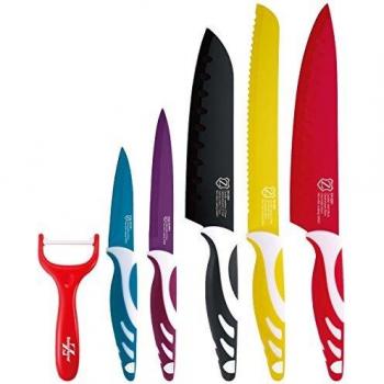 Swiss Home Set de 5 Cuchillas y Pelador, Acero Inoxidable, Multicolor, 38 x 20 x 3.5 cm, 6 Unidades