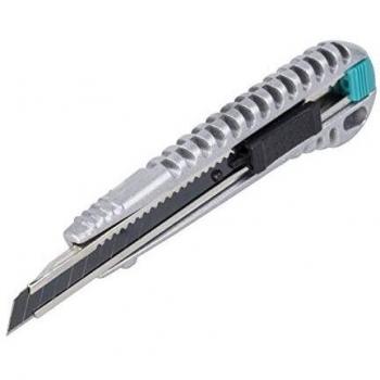 Wolfcraft 4305000 Cúter de cuchillas negras separable de metal para cortar con precisión cartón, láminas de plástico y papel