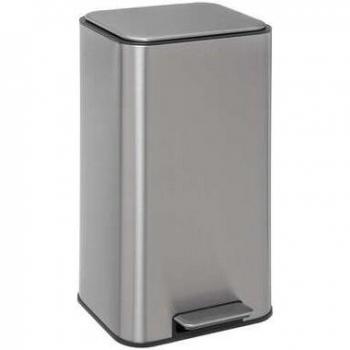 Papelera de Acero Inoxidable Safir 30L - Diseño Moderno con Tapa Ultraplana, Cubo de pedal 30l safir acero inoxidable - 5five