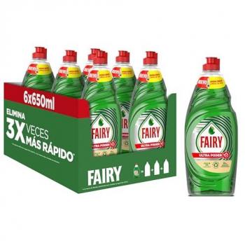 Lavavajillas Concentrado Fairy Ultra Poder Original 6x650ml - Fórmula Antigrasa Efectiva