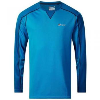 Berghaus Hombres Cuello Redondo Manga Larga Tech tee 2.0 DE Manga Larga T-Shirt, Hombre, Tech tee 2.0 Long Sleeve Crew Neck, Adriatic/Snorkel Blue, Medium