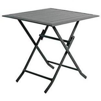 KB8 Mesa Plegable Aluminio Cuadrada 70X70Cm Gris Antracita