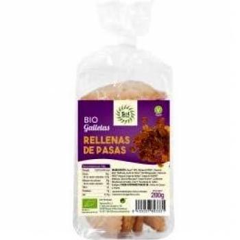 SOLNATURAL Galletas RELLENAS DE PASAS Bio 200 g, Estándar, Único