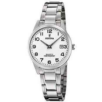 Reloj Festina Classics F20509/1 para Mujer con Esfera Blanca y Caja de Acero Inoxidable 316L Plateado
