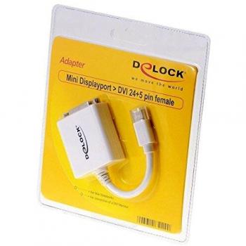 DeLOCK Adaptador mini Displayport a DVI 20-pin M a DVI 24+5 pin FM Blanco