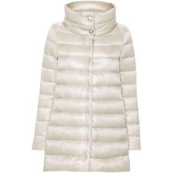 Herno Women's Amelia Midi Down Jacket in Grey | Size 42 | PI0505DIC12017Z9402