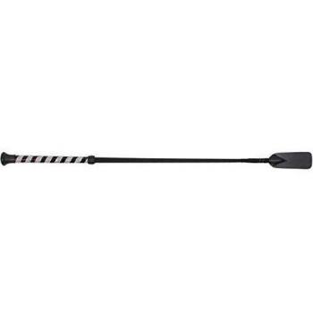 Cravache de equitación QHP Crystal - negra - 65 cm