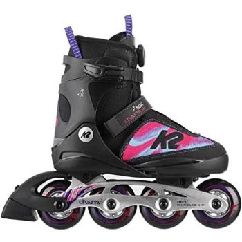 K2 Skate Patines En Línea Charm Boa Aluminio Negro/Rosa Talla M (32-37 cm)