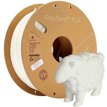 Filamento PLA EcoFriendly Impresora 3D PolyTerra Marca Polymaker Color Blanco 1,75 mm blanco