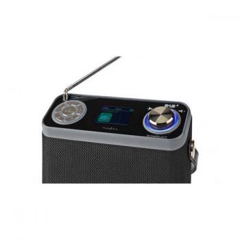 Radio DAB+ Portátil Nedis RDDB5200BK - Diseño de Mesa, Pantalla a Color 2.4, Digital, Bluetooth, Alimentación por Batería y Red, 24W, Conector para Auriculares,