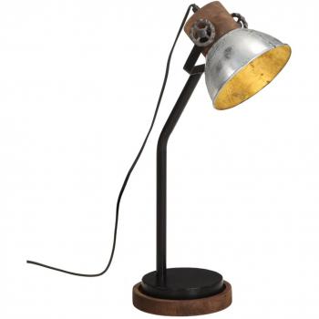 vidaXL Lámpara de escritorio vintage plateado 25 W E27 18x18x60 cm, color plateado, diseño desgastado