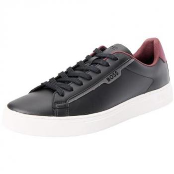 BOSS Rhys Men's Black and White Sneakers, Size 40