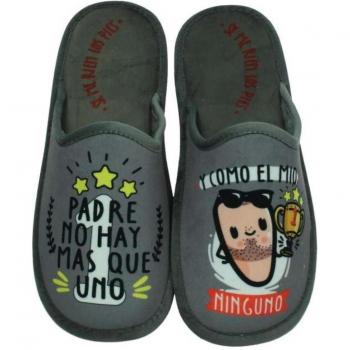 ZAPATILLAS PADRE JONAS110 color GRIS, Calzado de casa de Hombre, Talla 41