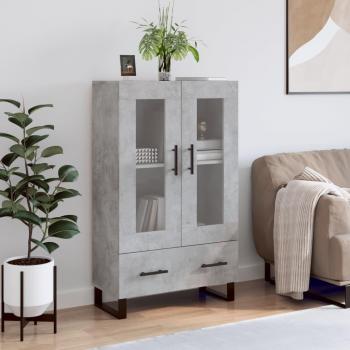 Aparador alto de madera de ingeniería gris hormigón 69,5x31x115 cm - Mueble de Almacenaje de Salón, Buffet para salón, Armario Auxiliar, Armario de Almacenamiento