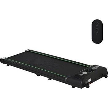 HOMCOM Cinta de Correr Eléctrica Caminar con Pantalla LED Control Remoto Velocidad Ajustable de 1-6 km/h y 2 Ruedas de Transporte para Oficina Hogar 133x50x13 cm Negro