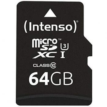 Intenso Professional MicroSD Card 64 GB Class 10 Including SD Adapter | 3433490