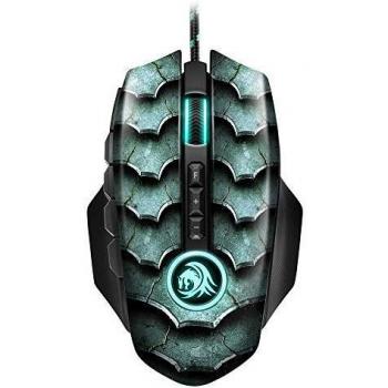 Sharkoon DRAKONIA II - Ratón Gaming Óptico, 15000 DPI, 12 Botones, Verde