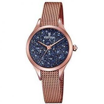 Festina Mademoiselle F20338/3 Women's Stainless Steel Blue Dial Swarovski® Crystal Accented Watch