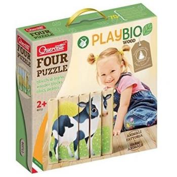 Quercetti Playbio Puzzle 4 Animales Granja 6 Piezas