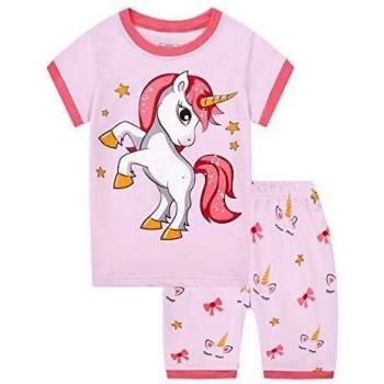 MIXIDON Niña Pijamas Unicornio Infantil Verano Ropa Chica Manga Corta