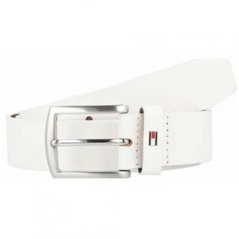 Cinturón de Piel Tommy Hilfiger New Denton 3.5 cm Blanco Óptico 80 cm para Hombre