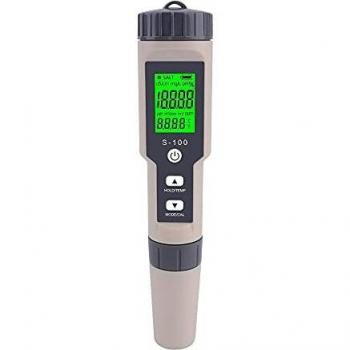 Medidor de agua digital 4 en 1 para salinidad, TDS, EC y temperatura