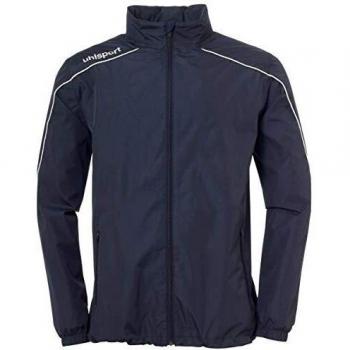 uhlsport Stream 22 All Weather Jacket Chaqueta con Capucha Oculta En El Cuello Alto, Unisex niños, Navy/White, 104