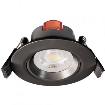 Lámpara de techo empotrable LED SMD-68-230V, 3.000K, Ø8,5cm, negra