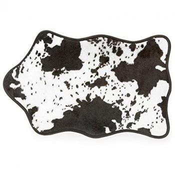 Kikkerland - Alfombra de baño de Piel de Vaca, Color Negro
