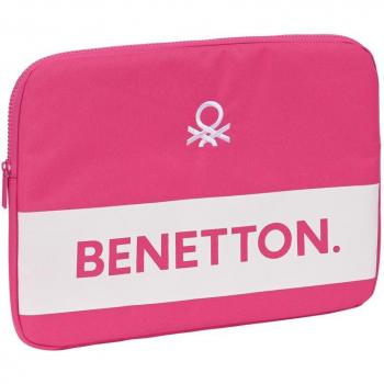 Funda para Portátil Benetton Raspberry 14 Pulgadas Safta - Funda Business Rosa Fucsia con Alojamiento Acolchado Interior, Tamaño 34x25x2 cm