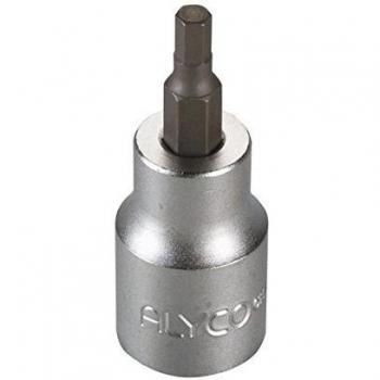 Alyco 192414 - Llave de vaso de 1/2 UNE 16503 DIN 3121 Cr-V cromado mate con punta Allen 14 x 62 mm