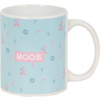 Taza Grande Moos 'Garden' Cerámica Azul Turquesa 350 ml - Safta