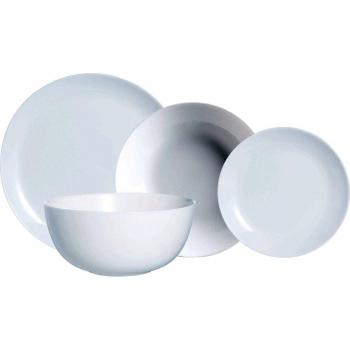 Set de Vajilla Blanca Opal Diwali de 19 Piezas para 6 Personas, Luminarc