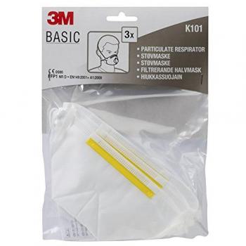 3M K101C3 - Pack de 3 mascarillas color blanco