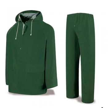 Traje Impermeable Meteo PVC/Poliéster Verde Talla M 0.32mm