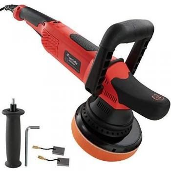 Pulidora excéntrica Tectake K7250 - Máquina pulidora orbital manual, idónea para pulir, encerar y abrillantar, diseño delgado con buena distribución del peso, velocidad regulable en seis niveles y amplio rango