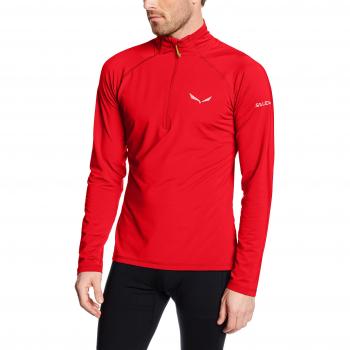 Salewa Ortles Cubic Pl M L/S Tee - Camiseta manga larga para hombre, color rojo, talla 48/M