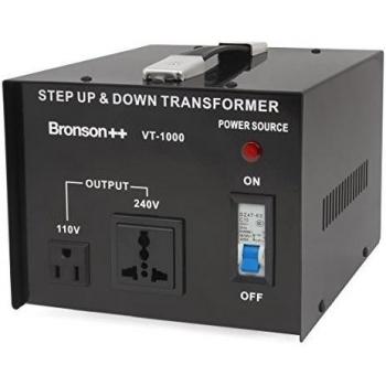 Bronson++ VT 1000 - Transformador Elevador/Reductor de Voltaje de 1000 Vatios EE.UU. - Convertidor de Energía de 110 Voltios - 110V 1000W Bronson